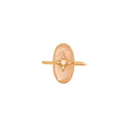 Rida Ring in Sterling Silver with Rose Quartz & Shiny Finish - Elegant Jewellery in Australia