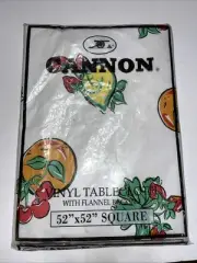 CANNON Vinyl Tablecloth 52x52 Square Fruit Design