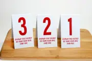 Plastic Table Numbers 1-100 Tent Style, White w/ Red Numbers, Free shipping