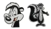 Looney Tunes Pepe Le Pew Embroidered Iron on Patch Set of 2