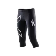 2XU Womens Compression 3/4 Tights | Black/Silver Logo