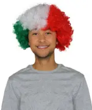 World Cup Mexico National Flag Short Afro Wig Hair Soccer Fans Cheering,HM-720A