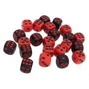 48PCS 6 Sided Dices Black And Red Plastic Waterproof Table Game Dice Set Fo MU