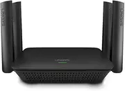 Linksys RE9000: AC3000 Tri-Band Wi-Fi Extender, Wireless Range Booster for Home, 4 Gigabit Ethernet Ports, Works with Any Wi-Fi Router (Black)