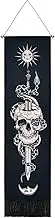 Uspring Skull Tapestry Sun and Moon Tapestry Skeleton Snake Tapestries Vertical Sword Tapestry Black and White Tapestry Wall Hanging for Room (Black, 12.8 x 51.2 inches)
