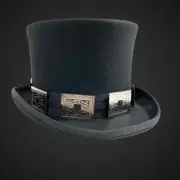 Conch Wool Felt Top Hat Steampunk Topper Victorian Mad Hatter Square Concho Band