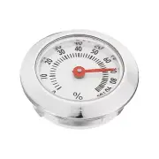Mini 1.1" Round Indoor Outdoor Hygrometer Humidity Monitor Gauge Silver