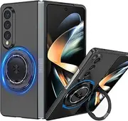 [RUNGOS] 360°Rotatable Magnetic Ring for Samsung Z Fold 4 Case Magsafe with Stand & Ring Holder [Strong Magnetic] Slim Fit for Samsung Galaxy Z Fold 4 Case Phone Kickstand, Shockproof Magnetic Cover 2st