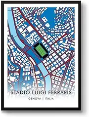 GroundDesigns U.C. SAMPDORIA Football Gift STADIO LUIGI FERRARIS Genova Italia 90 Stadium Art Map A3 Print