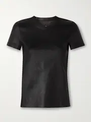 [STOULS] STOULS - Leather T-shirt - Black - x large x large Black