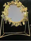 Metal Gold 3D Butterflies Round Vanity/ Table Top Mirror