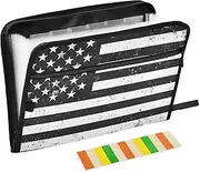 Quteprint 13 Pockets Expanding File Folder with Zipper Closure, Vintage American Flag Accordion File Folder with Sticky Labels, Letter Size A4 Papers Expandable File Document Organizer