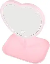 Rechargeable LED Heart Shaped Makeup Mirror Portable Table Mirror with Superior Clarity for Womens Beauty Routine Chic Design