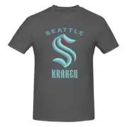 Seattle Kraken NHL Hockey Team Mens T-Shirt Dark Grey Large