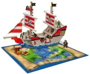 New Wood Pirate Ship With Play Mat & Figures Play Set