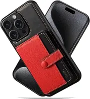 GoshukunTech for iPhone 13 Pro Max Case with 5 Card Holders,for iPhone 13 Pro Max Wallet Case Back Cover PU Leather Phone Shell Stand Kickstand Shockproof Cover,6.7 inch-Red