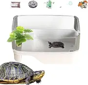 Turtle Aquarium, Turtle Tank Kit, UV Absorption Basking Climbing Shallow Breeding Decorations for Aquatic Indoor Outdoor Accessories