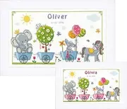 Vervaco Counted Cross Stitch Kit: Cute Animal Parade, NA, 41 x 24cm