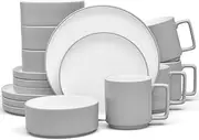 [Noritake] Gray ColorTex Stone 16-Piece Set, Service for 4 in Grey, Multicolor