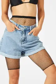 Black Fishnet Shorts - Size ONE, Women's Gift