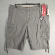 UNIONBAY Cargo Shorts Adult 48W Gray Messenger Long Outdoor Hiking Casual Mens