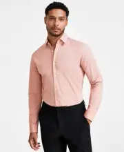 Hugo Mens Slim fit Dress Shirt Large 16.5 in Long Sleeve Peach Orange Solid