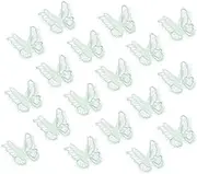 uxcell 20Pcs Butterfly Appliques Embellishments, 2 inches Double Layer Lace Organza Butterfly Patches Sew On Appliques for Wedding Bride Dress Clothes Hat Curtain, Green