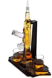 BILLIONTH Barrel Crystal Whiskey Decanter & Whiskey Glasses Set | Crystal Decant