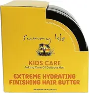 Sunny Isle Kids Care Extreme Hydrating Finishing Hair Butter 4oz | Gentle Care Formula for Daily Use | Promotes Softer, Smoother Hair | Frizz & Flyaway Control