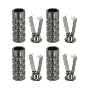 Shoelace Tips, 4Pcs Shoelace Head Tips for Shoes String, Dark Grey Style D
