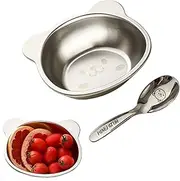 Stainless Steel Dinnerware Set Kids | 450ml Stainless Steel Baby Plates | Metal Plates for Kids, Feeding Serving Camping Plates with Cartoon Animal