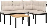 ** vidaXL Garden Bench Set with Cushions 3 pcs - Black, Powder-Coated Steel, for Outdoor/Garden/Patio/Terrace **Product Subtitle 50:** Weather-Resistant Padded Cushions