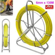 AU 6mm 130M Fiberglass Fish Tape Cable Running Rod Wire Flexi Lead Rodder Puller