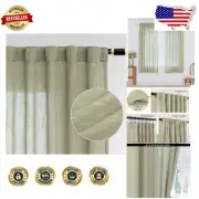 Elegant Sage Green Semi-Sheer Curtains - Dual 50" x 63" Light Filtering Panels