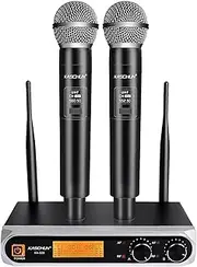 Kaschun Wireless Microphone, Professional Cordless Dynamic Wireless Microphone System, Microfono Inalambrico Professional,100ft Range, Suitable for DJ, Church, Karaoke, Home and KTV (KA-328)