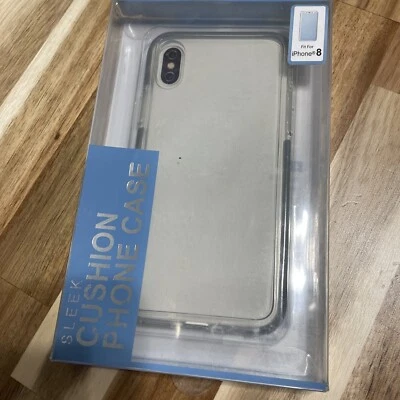 Sleek Cushion iPhone 8 Crystal Clear/Gray Case Soft TPU