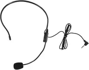 SECFOU Amplifier Microphone Headset 3.5mm Earhook Mic Over-Ear Wireless for Speaking Stage Performance Live Recording