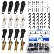 Domthent Zipper Repair Kit,#5 Zipper Pull Replacement,76pcs Fix a Zipper