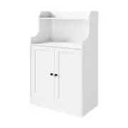 Oikiture Buffet Sideboard Cupboard 2 Doors Hallway Table White