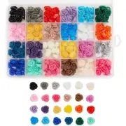 240 Piece Mini Flower Flatback Resin Charms for Embellishments, 24 Colors, 15mm