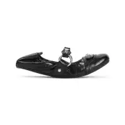 [Balenciaga] Balenciaga-Black Lamb Leather City Flat Sandals-Donna 38 IT