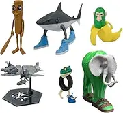 Tralalero Tralala Toy Desk Decor,Tung Tung Tungs Sahur Toys,Italian Brainrot Shark Meme Figure Toy,3D Printed Funny Shark in Sneakers Figurines,Collectible Figurine Gifts for Fans (6pcs)