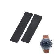 22mm Black Suede Leather Watch Strap For Tag Heuer Carrera FC6537 CBN2A1A