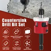 Countersink Drill Bit Set with Adjustable Depth Stop Quick Change tyzXY