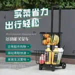 【熱銷#破損補發】買菜戶外車拉車傢用手推車可折疊輕便小推車簡易折疊宿捨便攜推車 FJOO