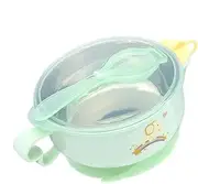 Cartoon Insulated Children's Bowl - 400 ml Water Filled Portable Children's Bowl with Handle, Cute Spill Proof Tableware | Home Use Insulated Bowl with Suction Cup, Cartoon Theme Scarf