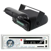 PLCDBT65 Marine AUX CD AM FM Mp3 Receiver,Black PLMRCB3 Waterproof Radio Housing