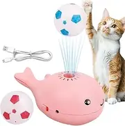 Whale Floating Toy for Cats,Moving Ball Cat Teaser | Interactive Hunting Toys, Boredom Buster, Built-in Fan, Pet Supplies for Kittens Training