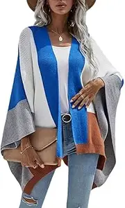 [xzbailisha] Women's Warm Bohemia Shawl Wrap Open Front Poncho Shawl Wraps Oversize Capes