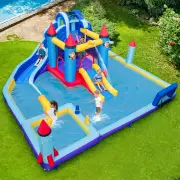 CostwayRocket Theme Inflatable Water Slide Park Inflatable Castle without Blower
